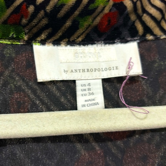 Unique Ettitwa by Anthropologie Velvet Floral lightweight Jacket - Picture 8 of 9